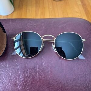 Ray-Ban Black Lens Gold Frame Sunglasses